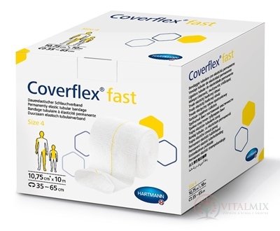 Coverflex fast elastický hadicový obväz veľ. 4 (10,75cm x 10m) 1x1 ks