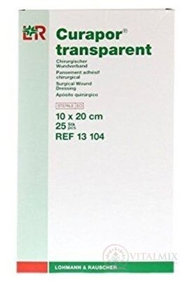 CURAPOR KRYTIE NA RANY TRANSPARENT 10x20 cm sterilné, vodeodolné 1x25 ks