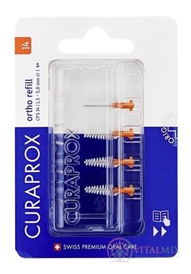 CURAPROX CPS 14 ortho refill oranžová medzizubné kefky bez držiaka 1x4 ks