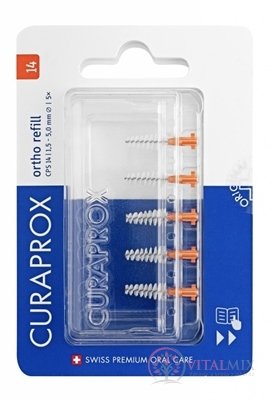 CURAPROX CPS 14 ortho refill oranžová medzizubné kefky bez držiaka 1x5 ks