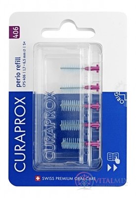 CURAPROX CPS 406 perio refill fialová medzizubné kefky bez držiaka 1x5 ks
