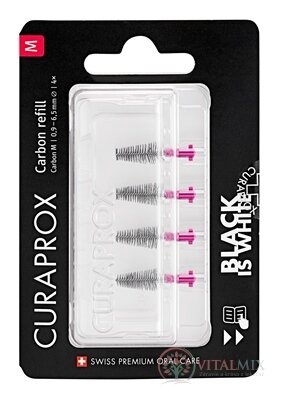 CURAPROX CPS Black Is White medzizubné kefky bez držiaka, veľkosť M 1x4 ks