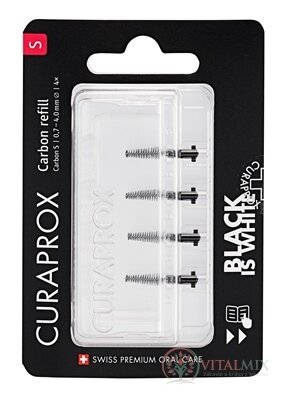 CURAPROX CPS Black Is White medzizubné kefky bez držiaka, veľkosť S 1x4 ks