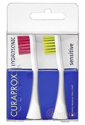 CURAPROX HYDROSONIC SENSITIVE Hydrosonická náhradná hlavica, magenta + zelená, 1x2 ks