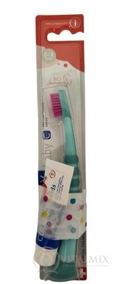 CURAPROX Kids 2+ + Baby 4260 detská zubná pasta, príchuť jahoda 10 ml + detská zubná kefka 1x1 set