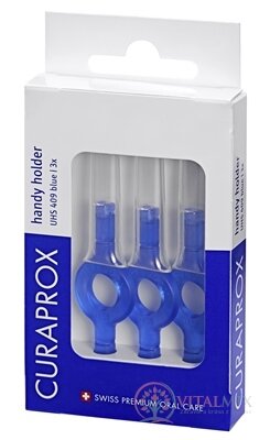 CURAPROX UHS 409 handy holder modrý držiak s krytkou 1x3 ks