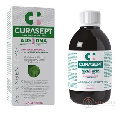 CURASEPT ADS DNA ASTRINGENT PRO ústna voda s chlórhexidínom 0,20 % + Hamamelis virginiana 1x200 ml