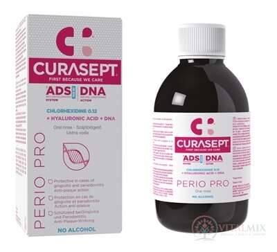 CURASEPT ADS DNA PERIO PRO ústna voda s chlórhexidínom 0,12 % +  kyselina hyalurónová 1x200 ml