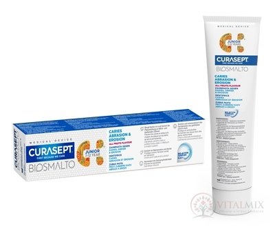 CURASEPT BIOSMALTO JUNIOR zubná pasta (7-12 rokov) príchuť všetky plody 1x75 ml