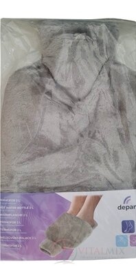 DEPAN Termofor ohrievacia fľaša na nohy, šedá, objem 2l, 1x1 ks