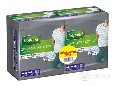 DEPEND NORMAL S/M pre mužov DUOPACK naťahovacie nohavicky 2x10 ks, 1x1 set