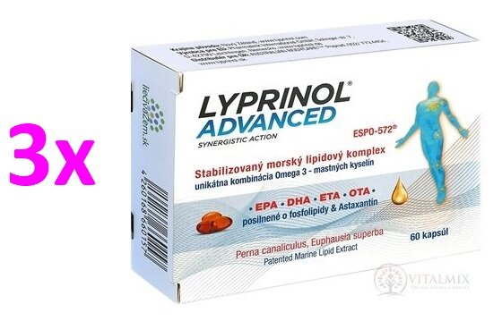 LYPRINOL ADVANCED 3x60cps PRI ZÁP.KĹBOV A DÝCH.CIEST - Trojmesačná kúra