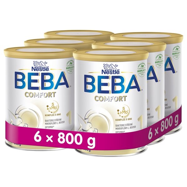 BEBA COMFORT 1, 5HMO, počiatočné dojčenské mlieko, 800 g, 6ks