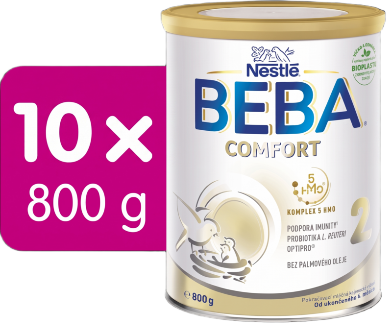 BEBA COMFORT 2, 5HMO, následné dojčenské mlieko, 800 g, 10ks