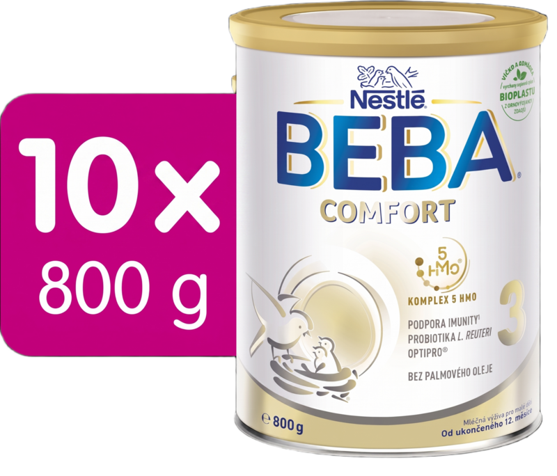 BEBA COMFORT 3, 5HMO, mlieko pre malé deti, 800 g, 10 ks