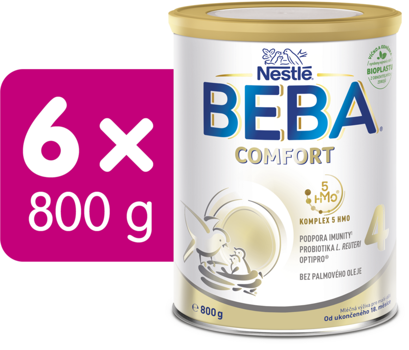 BEBA COMFORT 4, 5HMO, mlieko pre malé deti, 800 g, 6ks