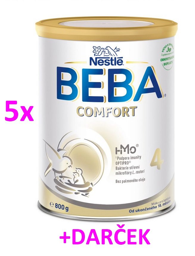 BEBA COMFORT 4 HMO 800G 5ks + DARČEK
