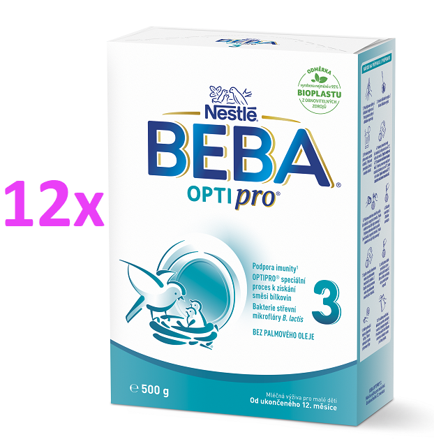 BEBA OPTIPRO® 3 mlieko pre batoľatá, 500 g, 12ks