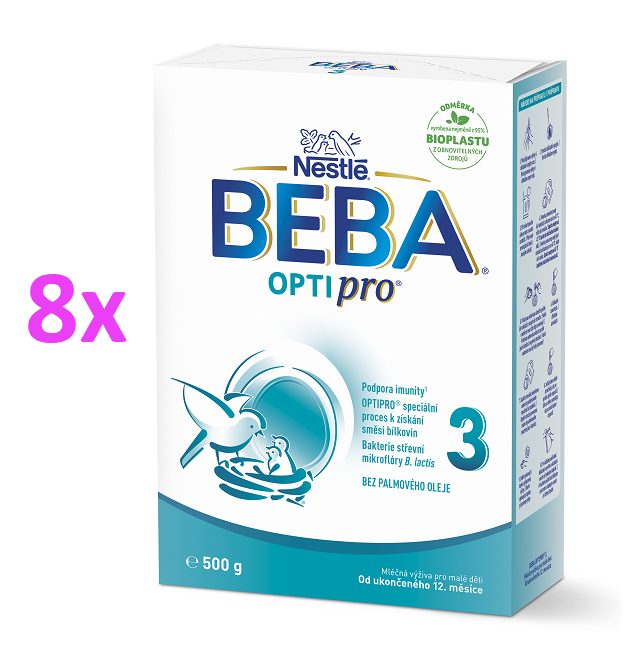 BEBA OPTIPRO® 3 mlieko pre batoľatá, 500 g, 8ks