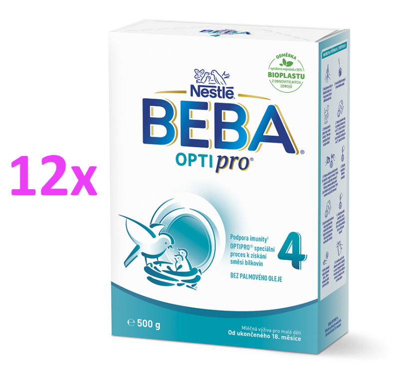 BEBA OPTIPRO® 4 mlieko pre batoľatá, 500 g, 12ks