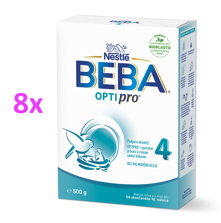BEBA OPTIPRO® 4 mlieko pre batoľatá, 500 g, 8ks
