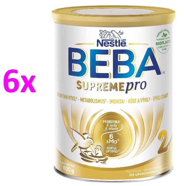 BEBA SUPREMEpro 2, 6 HMO, následné dojčenské mlieko, 6x800G