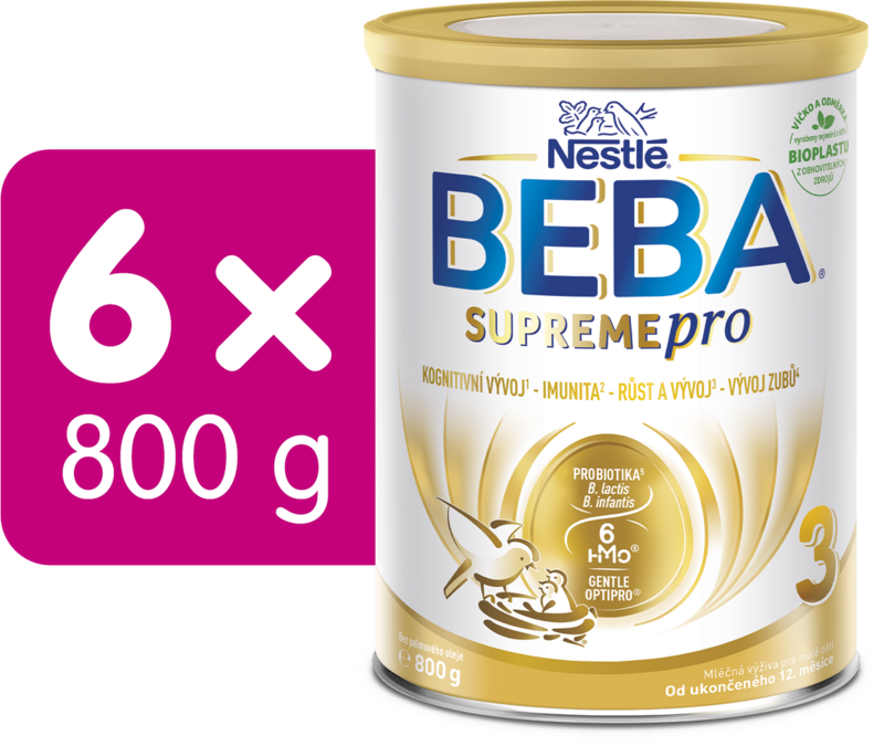 BEBA SUPREMEpro 3, 6 HMO, mlieko pre malé deti, 800 g, 6x800G