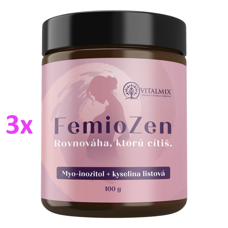 VITALMIX FEMIOZEN 3X100G myo-inozitol s kyselinou listovou, podpora plodnosti a hormonálnej rovnováhy