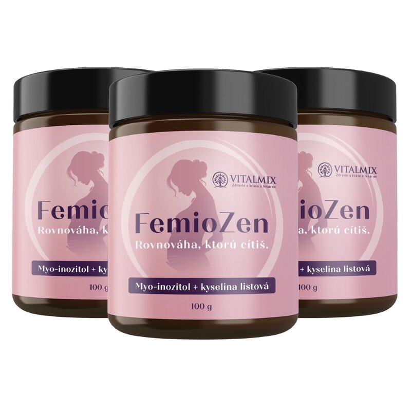 FEMIOZEN 3 X 100G myo-inozitol s kyselinou listovou, podpora plodnosti a hormonálnej rovnováhy | VITALMIX
