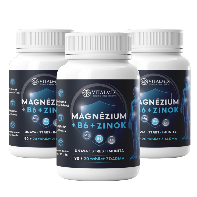 VITALMIX MAGNÉZIUM+B6+ZINOK 3x (90+20tbl) VÝHODNÉ BALENIE