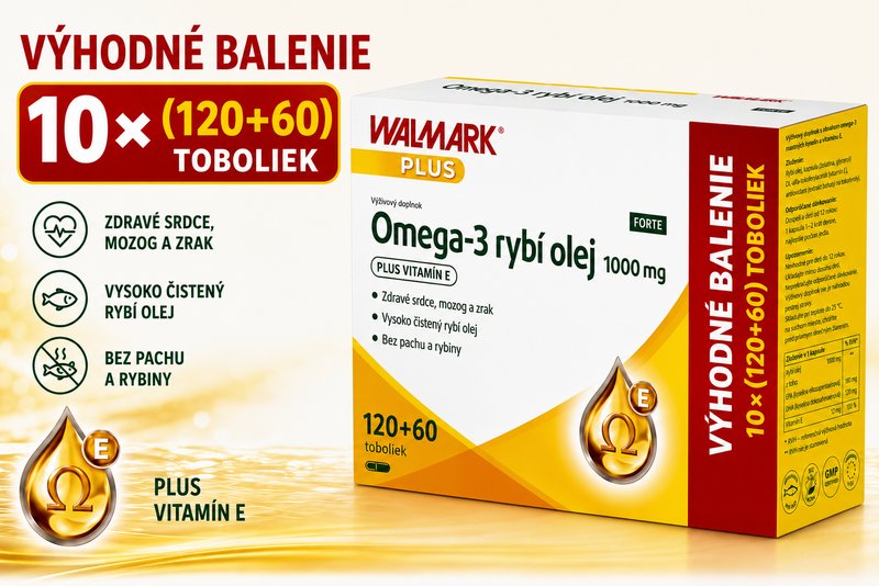 WALMARK OMEGA 3 FORTE rybí olej 10x180cps