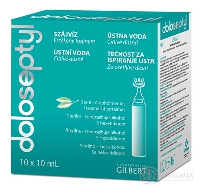 doloseptyl ústna voda pre citlivé ďasná, bez alkoholu 10x10 ml