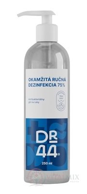 DR.44 OKAMŽITÁ RUČNÁ DEZINFEKCIA antibakteriálny gél (75% etanol) 1x250 ml