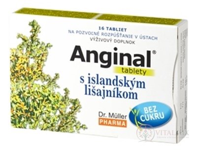 Dr. Müller ANGINAL s islandským lišajníkom tbl (na odkašliavanie) 1x16 ks