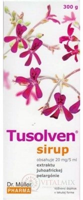 Dr. Müller TUSOLVEN sirup s extraktom juhoafrickej pelargónie a vitamínom C, 1x300 g