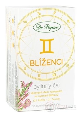 Dr. Popov Bylinný čaj BLÍŽENCI nálevové vrecúška 20x1,5 g (30 g)