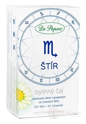 Dr. Popov Bylinný čaj ŠKORPIÓN nálevové vrecúška 20x1,5 g (30 g)