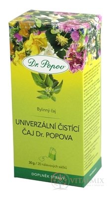 DR. POPOV ČAJ UNIVERZÁLNY ČISTIACI nálevové vrecúška 20x1,5 g (30 g)