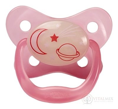 Dr.BROWN´S CUMLÍK PreVent ORTODONT SVIETIACI 6-18M, ružový, 1x1 ks