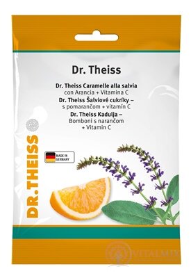 Dr.Theiss Šalviové cukríky s pomarančom a vitamín C, 1x75 g