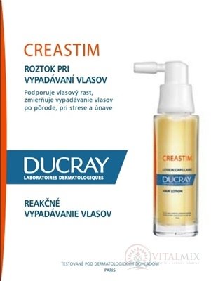 DUCRAY CREASTIM LOTION ANTICHUTE roztok pri vypadávaní vlasov - reakčné vypadávanie 2x30 ml