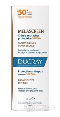 DUCRAY MELASCREEN Ochranný krém SPF50+ proti pigmentovým škvrnám 1x50 ml