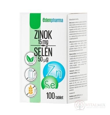 EDENPharma ZINOK 15 mg + SELÉN 50 µg tbl 1x100 ks