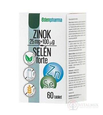 EDENPharma ZINOK 25 mg + SELÉN 100 µg forte tbl 1x60 ks