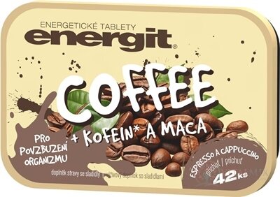energit COFFEE energetické tablety s príchuťou espressa a capuccina 1x42 ks