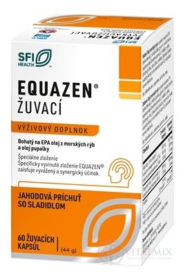 EQUAZEN žuvacie cps s jahodovou príchuťou (EPA olej z rýb a olej pupalky)1x60 ks