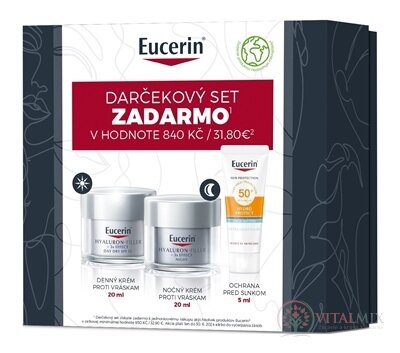Eucerin DARČEKOVÝ SET 2024 denný krém 20 ml + nočný krém 20 ml + Sun protect SPF50 fluid 5 ml, 1x1 set