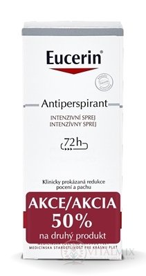 Eucerin Deo Intenzívny antiperspirant sprej 2x30 ml (-50% na druhý produkt, zľava) 1x1 set