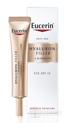 Eucerin HYALURON-FILLER+ELASTICITY očný krém SPF 15, 1x15 ml