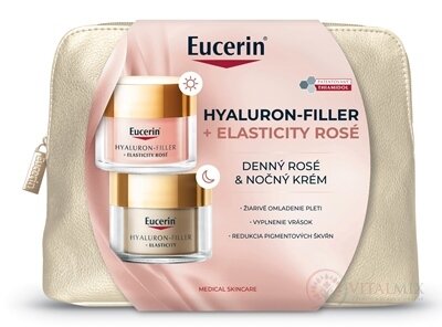 Eucerin Kazeta HYALURON-FILLER+ELASTICITY ROSÉ denný rosé SPF30 krém 50 ml + nočný krém 50 ml (akcia 2024) 1x1 set